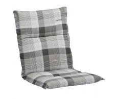 Kettler 0309405-8725 - Cuscino per Sedia, 100 x 50 x 7 cm, Colore: Quadri nei Toni del Grigio