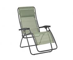 Lafuma Sedia a sdraio, Pieghevole e regolabile, Sospensione a lacci, RSXA, Batyline, Verde, LFM2034-8557