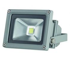 Perel LEDA3001CW-G Faretto a LED per Esterni – 10 W epistar Chip – 6500 K, Grigio, 12x9x10 cm