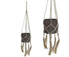 DCASA Vaso da fiori da appendere in iuta