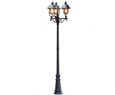 Konstsmide 7243-000 Parma Lampada da terra, BxPxH 60x60x218 cm, 3 x 75 W, IP43, in acciaio INOX