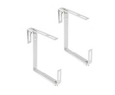 Scatola porta fiori Xclou senza foratura - Porta scatola da balcone con gancio bianco e supporto 18,5x4,5x17 cm