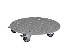 Wagner Carrello portavasi - Alaska - in lamiera scanalata di Alluminio, Colore: Argento