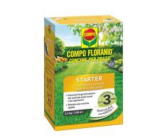 Compo FLORANID Starter, Concime per Prato a lenta cessione, specifico per la Semina e la rigenerazione di tappeti erbosi, 2,5Kg,