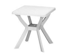 vidaXL Tavolo da Bistrò Pieghevole Robusto Durevole Leggero Elegante Tavola Giardino Pub Arredi per Esterni Bianco 70x70x72 cm in Plastica