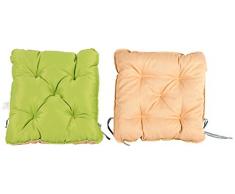 Meerweh Mare WEH Set Pezzi Cuscino per Sedia Design Nordico Cuscino Seduta Imbottito, Verde, 50 x 50 x 10 cm