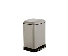 King Home P1407522/C Pattumiera Lt.6 Grigio Tortora con Pedale Chiusura Rallentata, 23X22,5X32,5H