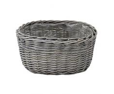 Red Hamper Vaso da Fiori Grande in Vimini Antico Ovale