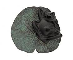 Mr Fredrik Frog Lying on Water Lily Fontana, Marrone, 23x25x9 cm