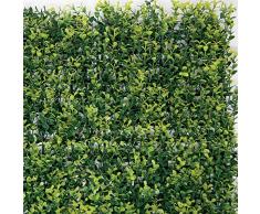 tenax Siepe Sintetica a Pannelli per Parete Giardino Verticale, Tipo Bosso Verde Chiaro, Divy 3D Panel Buxus 0,50 x 1 m, componibile per Decorazione e schermatura
