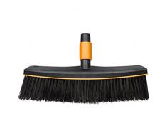 Fiskars Scopa per pavimenti, Testa della scopa, Larghezza: 38 cm, Setole in plastica, Nero/Arancione, QuikFit, 1001416
