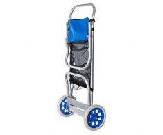 Solenny KHU010 - Carrello portasedie da spiaggia pieghevole convertibile a tavolo in alluminio