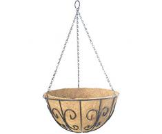 Siena Garden Swirl Fioriera sospesa, Nero e Naturale