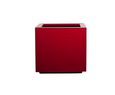 Hobby Flower Acciaio Plus - Vaso Tondo con Sistema di Auto-irrigazione, 50 x 50 x 40 cm, Rosso