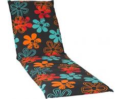 beo Sitzkissen Gartenstuhlauflage Gartenliege Blumenprint Anthrazit Cuscino per Sedia da Giardino, Serie Barcelona M803, Motivo Floreale, Colore: Antracite, 193 cm x Breite 60 cm x Dicke ca. 6 cm