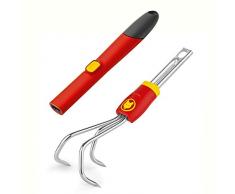 Wolf-Garten 71AID001650 LA-M/ZM30 Mini Coltivatore con Manico, Rosso/Argento, 10x14.8x52.3 cm