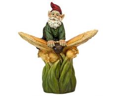 Design Toscano Sulle Ali della Farfalla Statua Gnomo da Giardino