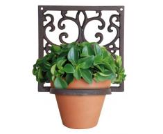 Esschert Design - Portavasi da parete in ferro, design stile antico, da circa 7.2inx 6inx 7.2in, colore: Marrone bruciato