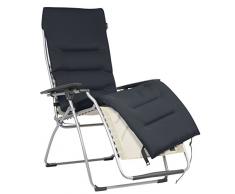 Lafuma Coprimaterasso Air Comfort imbottito per sedia a sdraio Relax, Acier (Nero), LFM2604-7278