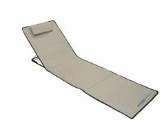 Meerweh Mare WEH Spiaggia Matte XXL con Schienale da Spiaggia, Campeggio, Picnic Coperta Circa 200 x 60 cm Sedia a Sdraio, Beige, 200 x 60 x 68 cm