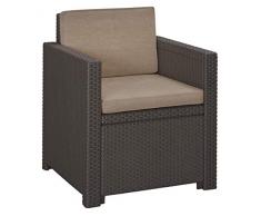 Allibert Victoria - Poltrona Singola, Colore: Marrone/Tortora