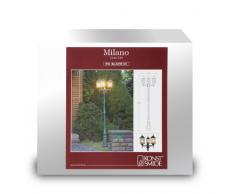 Konstsmide 7244-759 Milano Lampada da Terra BxPxH 57x57x230 cm, IP43, 3 x 75 W, Colore Nero/Argento