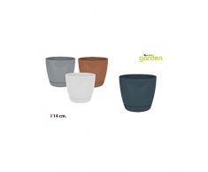 Little Garden 52195 - Vaso con piattino, 14 cm, assortiti