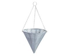Gardman Hanging Basket – Cesto 35 cm effetto rattan plastica – Coni, Grigio
