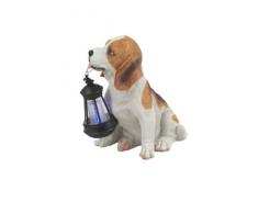 LAMPADA SOLARE PER ESTERNO PLASTICA CANE MARRONE-BIANCO, 1XLED BIANCO Art. 33371