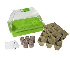Set di serra per bambini Windhager Indoor Set per coltivazione in serra, per pomodori, crescione e girasole, 33 pezzi, verde, 29 x 19 x 19 cm, 06846