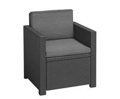 Allibert Victoria Chair, Single Item Poltrona Lounge, Grafite/Grigio Freddo (Imbottitura in Policotone)