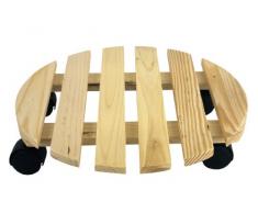 Faveco 145911 - Portavasi Rotondo in Legno, con rotelle