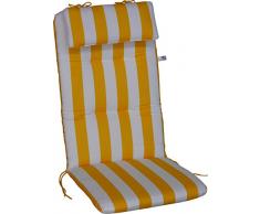 Angerer Cuscino per Sedia 50 x 120 cm, Design Giallo-Bianco (Senza Sedia)