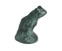 Mr Fredrik Sitting Frog, Bronze, Height 10 cm Fontana, Verde, 6x5x10 cm