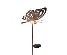 Trans Continental Group - Lampada da Giardino a energia Solare, Luce a LED, a Forma di Farfalla