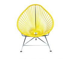 INNIT Spiritosa. 05 - 03 - 03 Giallo Weave Baby Acapulco Sedia con Struttura cromata, 30 x 17 x 28 cm