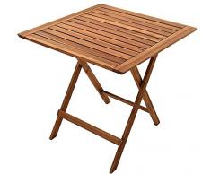 SAM Balkontisch Blossom Tavolo Pieghevole, Legno di Acacia Massiccio, 60 x 60 cm