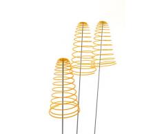 Giardino Bronder E.K. 10115 SunSpiro - Sole Spirale, Set di 3 Diametro di 20 cm, Lunghezza Circa 50 cm, tra Cui Asta in Alluminio 1 m, Made in Germany, Arancio