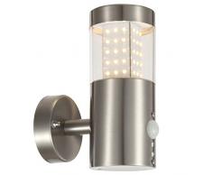 Globo 34014S - Lampada da esterni in acciaio INOX e plastica, colore: Trasparente