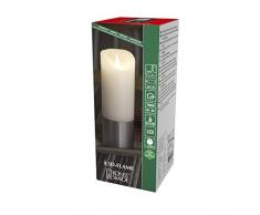 Konstsmide 1823-300 Candela Senza Fiamma a Batteria con Luce Vivente 3D, Argento, 20.5cm x 7.5cm