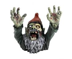 Design Toscano Zombie Gnomi Decorazione gotica Gnomi da giardino statua cimiteriale, poliresina, a colori, 28 cm