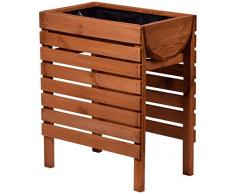 dobar – Aiuola rialzata Decorativa in Legno (Pino, Marrone) per Giardino, con Kit di Montaggio, per Verdure, Erbe, Fiori, per terrazzo, Balcone