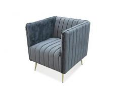 Galileo Casa 2195807 Poltrona Velluto Grigio Scuro 73x74x75cm