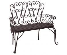 Design Toscano ZJ12718 Panchina da Giardino Rione Francese, Nero, 43x104x92.5 cm