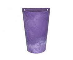 Artstone Vaso da fiori Oggetto da parete Claire, resistente al gelo e leggero, Viola, 30x18x49cm
