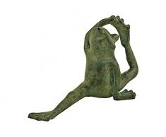 Mr Fredrik Fountain, Sitting Frog, Stretching a Leg, H 11 cm Fontana, Verde, 21x6.5x11 cm