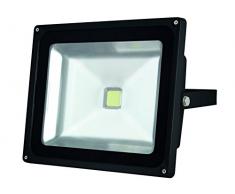 Perel LEDA3005WW-B - Faretto LED da Esterni, 50 W, 3000 K, 29 x 24 x 15 cm, Colore: Nero
