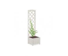 Relaxdays, Bianco Fioriera con Spalliera, Impermeabile, in Legno, per Balcone, Giardino, Rose, Portavasi 2 l, 145,5 cm