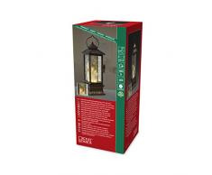 Konstsmide, Lanterna LED con Neve e 3 Candele, riempita di Acqua, per Interni (IP20), a Batteria