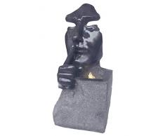 Dehner Mask con Illuminazione a LED, ca. Fontana da Giardino in poliresina, 78,8 x 39,5 x 28 cm, Colore: Antracite